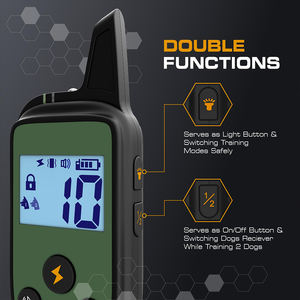 1100 야드 범위 스마트 원격 개 훈련 칼라 124 레벨 제어 경고음/진동/E-stim 모드 IP67 방수 수피 제어 - Product Image 6