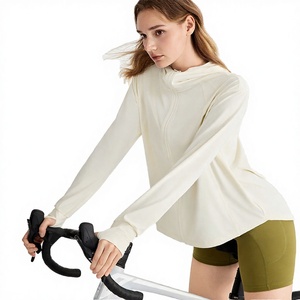 Newest Summer Women's UPF 50+ Loose Extended <b>Back</b> Hem Hooded Coat Thumb Hole All-around Anti-UV Spandex/Nylon Cape Jacket Front - Product Image 3