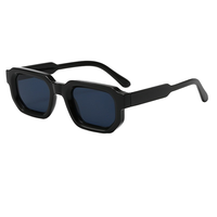 Lunettes de soleil de luxe rétro 2026 pour hommes, monture carrée épaisse, de marque, noires, pour la lecture et la protection solaire, également adaptées aux femmes