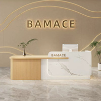 Bureau de réception moderne en bois, écologique et durable, pour salon de beauté et salon de coiffure