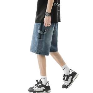 Pantalones Cortos de Mezclilla Casuales para Hombre, Elásticos, Transpirables, de Algodón de Alta Calidad, Ropa de Verano Personalizada - Product Image 1