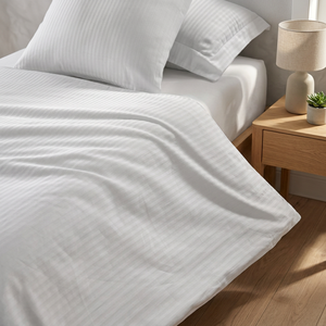 Tissu satiné rayé biologique imperméable de haute qualité, lisse et luxueux, tissé pour vêtements, fournisseur en gros - Product Image 2
