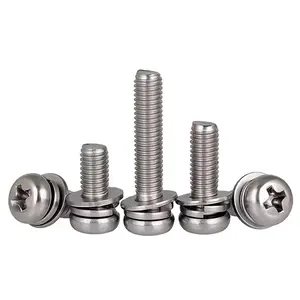 Custom High Quality Carbon Steel/aluminum/stainless Steel Pan Head Screw With Washer Combination Screw