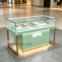 Exhibidor de Gafas de Sol Naranja, Vitrina para Gafas, Estante con Iluminación LED para Óptica, Mostrador para Tienda