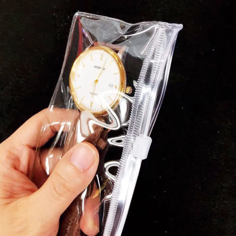 Jam Tangan PVC Antigores Transparan Jelas Penyimpanan PVC Ziplock Zip Lock Tas Kantong Kemasan Ritsleting