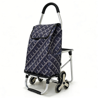 Chariot de courses pliable ergonomique avec design pliable et roues en mousse EVA de 6 pouces pour une utilisation en extérieur et en intérieur