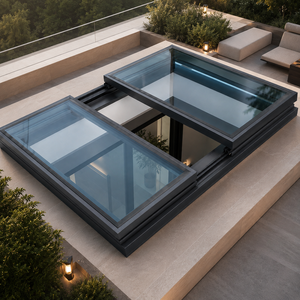 Patio finestre sul tetto in alluminio <span class=keywords><strong>lucernari</strong></span> isolamento termico scivolo elettrico lucernario aperto - Product Image 1