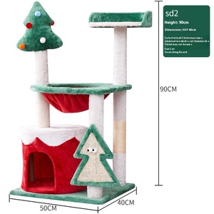Grattoir et jouet stables de tour d'<span class=keywords><strong>arbre</strong></span> à <span class=keywords><strong>chat</strong></span> de série moderne de Noël avec fournitures intégrées de nid pour des grossistes - Product Image 4