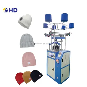Machine à tricoter pour chapeaux côtelés circulaires de marque HD, capacité de production élevée automatique intelligente, chargeur 6