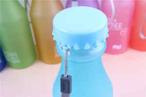 Bpa Free <b>Plastic</b> Water Bottle With Strap Screw-On Cap Candy Colors Modern Design For Travel Hiking Unisex - Product Image 4