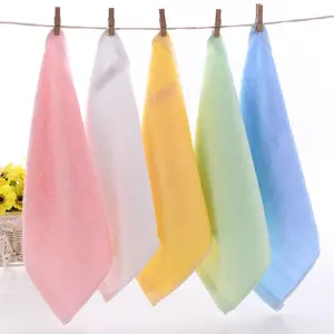 Wholesale Super Soft Bamboo Fiber Small Square Children's Hand Face Washing Towel for Kindergarten
