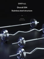 Barre d'haltères en acier inoxydable à grand trou, droite et courbée, pour musculation, squats, entraînement fitness, utilisation en salle de sport