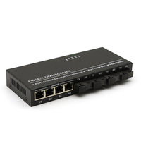 Convertisseur de média fibre optique DSEE 100M 4 fibres 4 RJ45 SC FTTH avec prise en charge de l'agrégation et du cascade, garantie 1 an