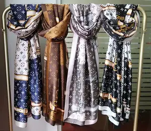 Оптовые продажи лучшая дизайнерская шелковые шарфы-Лидер продаж, дизайнерский длинный шелковый шарф большого размера из полиэстера с Пчелкой