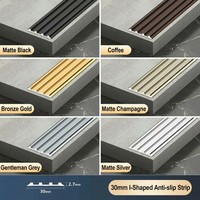 Bandes antidérapantes épaissies en alliage d'aluminium de 30 mm pour escaliers extérieurs, marches plates, bordures de marches, garde-angles linéaires inclinés et garnitures