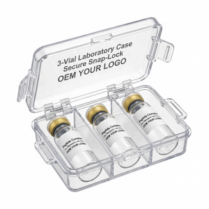 Contenedor de Investigación Compacto Profesional para 2 Viales - Caja de Almacenamiento de Doble Ranura de Alta Claridad para Muestras de Péptidos y Exosomas - Product Image 1