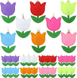 24 Pezzi di Ornamenti in Feltro a Forma di Tulipano Primaverile per Decorazioni Floreali <span class=keywords><strong>da</strong></span> Appendere all'Albero, Mini Ornamenti Floreali per Feste, Decorazioni Murali per la <span class=keywords><strong>Casa</strong></span> - Product Image 1