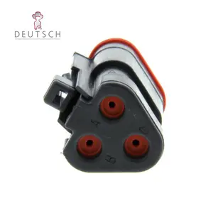 Electronic component waterproof plug with flat tail cover auto connector DT06-3S-EP06 wiring harness factory