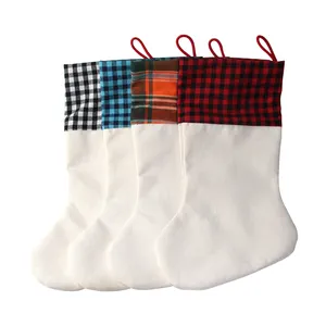 Prosub Groothandel Sublimatie Kerst Voorraad Linnen Plaid Sublimatie Kerst Kousen