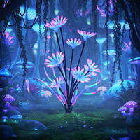Lumière d'arbre Avatar, lumière colorée en forme de chrysanthème renard à neuf queues, lumière de plante illuminée DC24V, simulation de plante pour jardin et parc