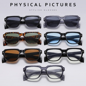 Trung Quốc OEM nhà sản xuất gafas de Sol de Moda biểu tượng tùy chỉnh người đàn ông mùa hè ngoài trời UV400 bảo vệ Retro vuông khung kính mát - Product Image 5