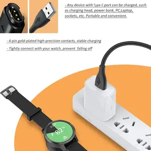 Chargeur USB de remplacement pour <span class=keywords><strong>Garmin</strong></span> Vivosmart 5, <span class=keywords><strong>Garmin</strong></span> <span class=keywords><strong>Vivomove</strong></span> <span class=keywords><strong>3</strong></span>/3S Style Sport, câble de charge USB-C pour montre connectée - Product Image 5