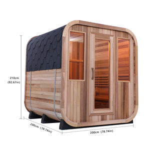 HELIUS Nouvelle Arrivée 4 Personnes Salle de Sauna Extérieur Maison de Sauna en Bois de Cèdre Rouge Canadien Extérieur - Product Image 2