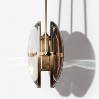Lustre suspendu en verre cristal transparent de style nordique avec fermoir en laiton moderne pour salon, hôtel, maison, cuisine, bar, décoration
