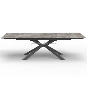 Juego de <span class=keywords><strong>Mesa</strong></span> de <span class=keywords><strong>Comedor</strong></span> <span class=keywords><strong>Extensible</strong></span> con Cubierta de Mármol Cerámico Inol de <span class=keywords><strong>12</strong></span> mm con Capacidad para <span class=keywords><strong>12</strong></span> <span class=keywords><strong>Personas</strong></span>, Fabricado con Patas de Metal y Cubierta de Piedra Sinterizada - Product Image 3