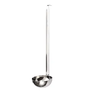 DFU194 Stainless Steel Ladle Soup Handle Ladle with Pouring Rim for Kitchen Cooking Soup Sauce large sauce spoon with hook