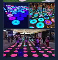 Prix d'usine, lumière de jeu active de 30 cm, forme circulaire interactive 3D, sol de danse LED pour jeux d'enfants