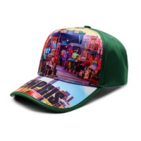 Trendy Nieuwe Custom Logo Baseball Caps Gebogen 100% Polyester Alle Sublimatie Bedrukte Hoeden Luipaard Fruit Usa City Collectie
