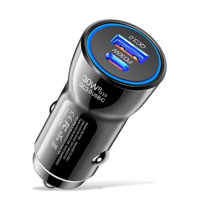 Nuevo 48W QC3.0 Cargador de coche rápido 3A <span class=keywords><strong>USB</strong></span> Tipo-<span class=keywords><strong>C</strong></span> PD Cargador rápido <span class=keywords><strong>Mini</strong></span> enchufe de coche portátil para teléfono móvil - Product Image 2