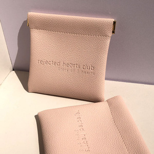 High Quality Custom Design Logo Pu Leather Fashion <b>Bag</b> Earphone Jewelry Ring Necklace Coin Leather <b>Dust</b> <b>Bag</b> with Iron Sheet - Product Image 2