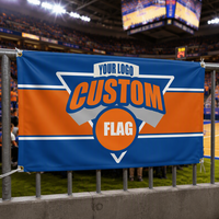 Drapeau personnalisé 3x5 pieds 100% polyester, bannière décorative pour équipe de basketball avec impression numérique, œillets en laiton pliables pour suspension