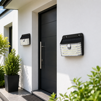 Lampe solaire murale extérieure avec panneau solaire intégré, détecteur de mouvement PIR, étanche IP65, lumière LED pour allée, villa, garage, véranda
