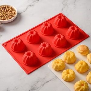 Durable 8-Cavity <b>Silicone</b> Muffin Pan Cupcake Pans Non-stick <b>Baking</b> Pan Cake Mold Tray for <b>Baking</b> - Product Image 1