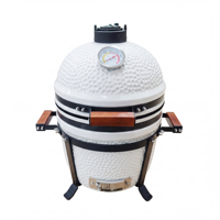 Barbecue Kamado Auplex Premium Série Blanche Moderne Robuste 15/18/22/27 Pouces au Charbon de Bois avec Chariot pour Cuisine Extérieure