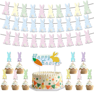Decoración <span class=keywords><strong>de</strong></span> Papel Ecológica con Temática <span class=keywords><strong>de</strong></span> Fiesta <span class=keywords><strong>de</strong></span> Pascua, Bandera <span class=keywords><strong>de</strong></span> Conejo y <span class=keywords><strong>Zanahoria</strong></span>, Decoración para Pastel <span class=keywords><strong>de</strong></span> Fiesta <span class=keywords><strong>de</strong></span> Pascua, Pancarta <span class=keywords><strong>de</strong></span> Conejito para Niños - Product Image 1