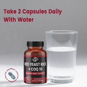Cápsulas de Arroz de Levadura Roja con CoQ10 de Marca Privada OEM, Suplemento para un Nivel de Colesterol Saludable y Apoyo para la Salud del Corazón - Product Image 4