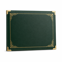 Porta Certificados Personalizado, Cubierta de Diploma en Cuero Sintético Verde, Grabado en Relieve con Lámina Dorada, para Regalo de Graduación Escolar, Venta al Por Mayor