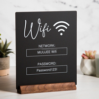 HoFong Acrylic Sign Support d'affichage Wifi pour la location à domicile Petite entreprise Salon Restaurant Bar Hôtel-Panneau de table glacé ou noir