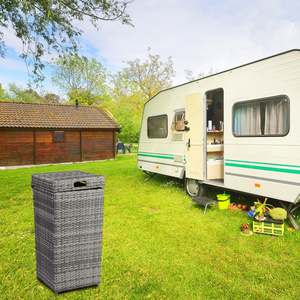 ถังขยะหวายแกรี่ไล่ระดับสี dB พร้อมฝาปิดด้านบนโครงเหล็ก - Product Image 6