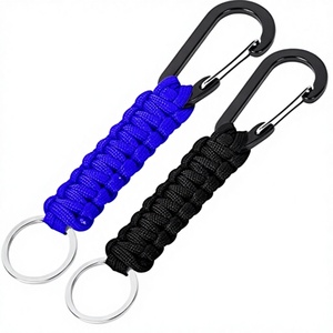 2 <strong>Pack</strong> Nylon <strong>Keychain</strong> Carabiner (Black+Blue) - Product Image 3