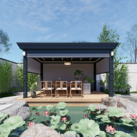 Elektrische Aluminium-Pergola für den Außenbereich mit Pulverbeschichtung, bioklimatische Lamellenüberdachung für Garten und Terrasse