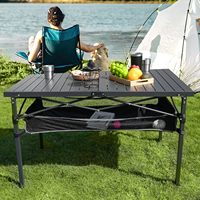 Dernière conception de table pliante extérieure ultra grande en alliage d'aluminium avec support de pliage rapide