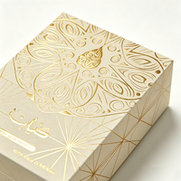 Boîte cadeau rigide magnétique avec logo de marque estampé or et insert en EVA floqué pour emballage de luxe de parfum islamique et d'huile essentielle