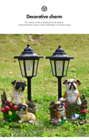 Aangepaste zonne-energie lamp Buitendecoratie Huisdier Harsen Hondenbeeld voor Tuin Patio Ornament Harsen Handwerk