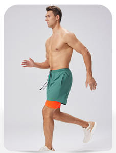 Celana Pendek Olahraga Pria Kasual Bahan Kanvas Bernapas Elastis Tinggi Ramah Lingkungan Anti Tembus Pandang Tali Serut Polos Pewarnaan Sederhana Tenun untuk Latihan - Product Image 6