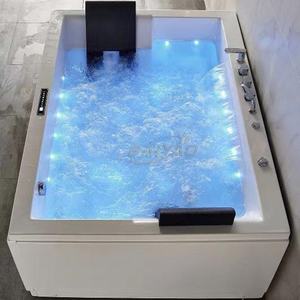 สไตล์ยุโรปหรูหรา 2 คนในร่มอ่างน้ําวนนวดอ่างอาบน้ําพร้อมไฟ LED ฟองอ่างน้ําร้อนสปาอ่างสําหรับห้องน้ําในบ้าน - Product Image 4